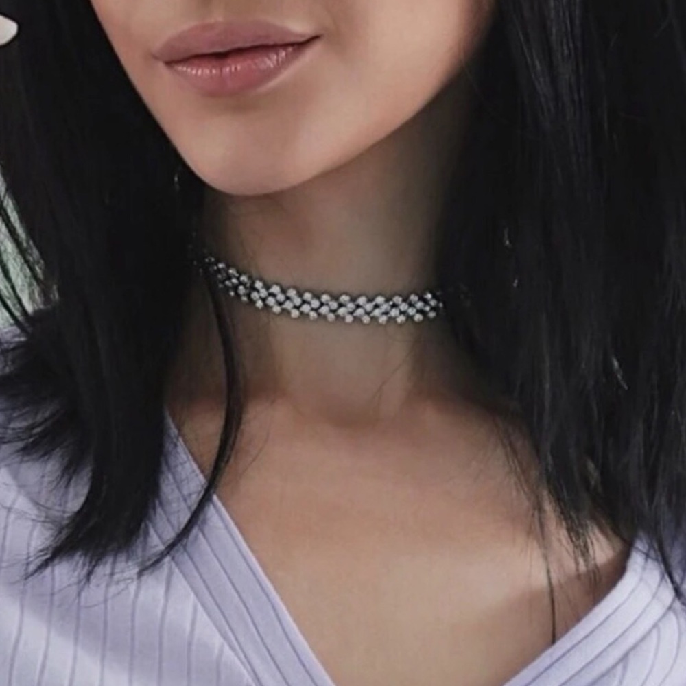 New Vintage Style Crystal Rhinestone Choker Necklace - Picture 4 of 16